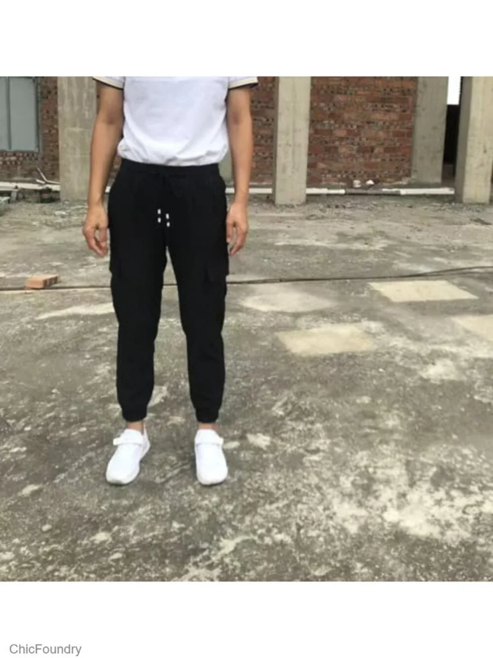 Kids Cargo Joggers Pants with Zipper Pockets Elastic Waist School Casual